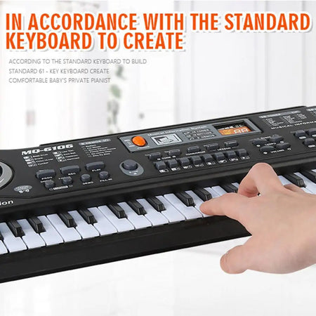 Kids Electronic Piano Keyboard &ndash; Portable 61 Keys with Microphone