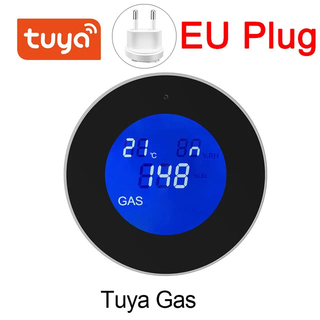 Tuya Wifi Natural Gas Alarm Sensor &ndash; LCD Temp Readout Gas EU Plug 2
