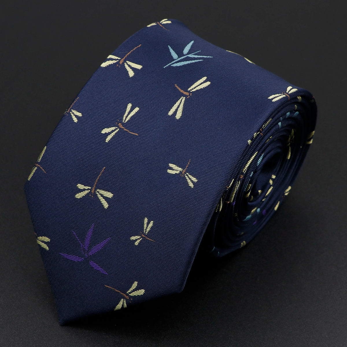 Trendy Men's Microfiber Jacquard Necktie with Skull and Floral Design