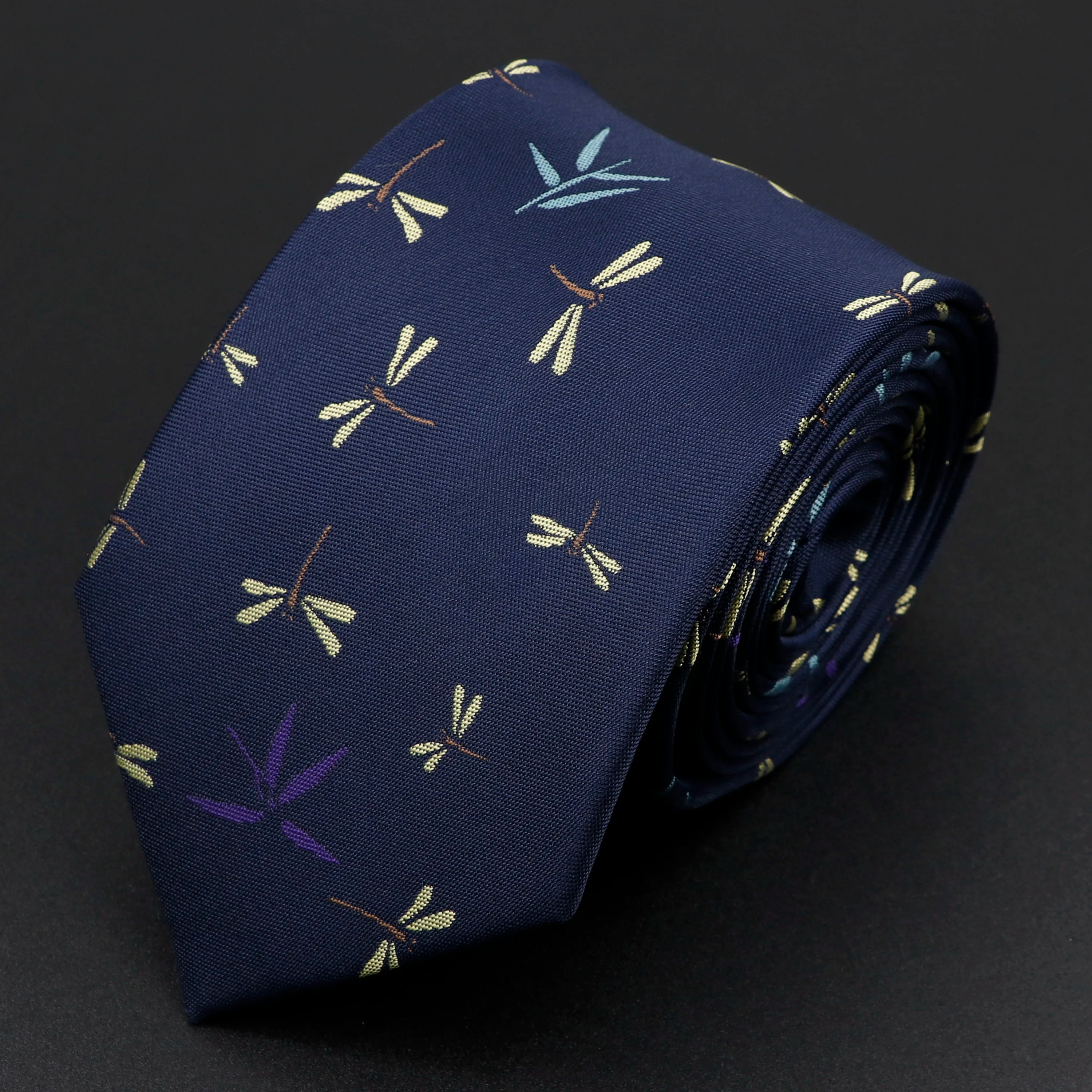 Trendy Men's Microfiber Jacquard Necktie with Skull and Floral Design