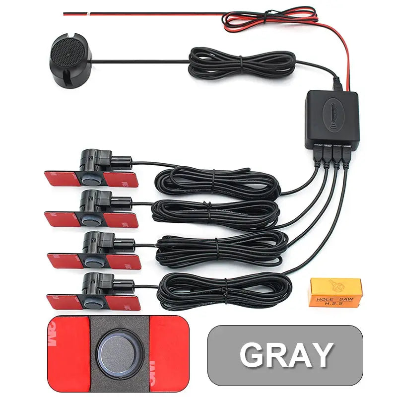 4 Pc Car Parking Sensors 13MM Flat ABS Reverse Backup Alarm Kit by InterCyprus Trading Ltd