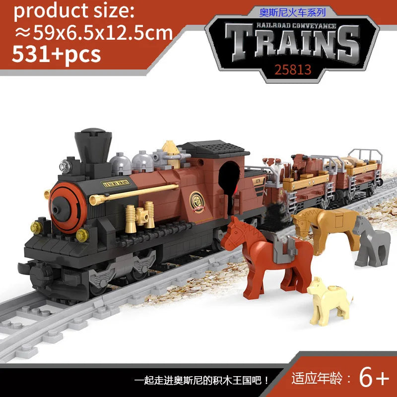 City Train Set Steam Vehicle Cargo Rail &ndash; Lego Compatible