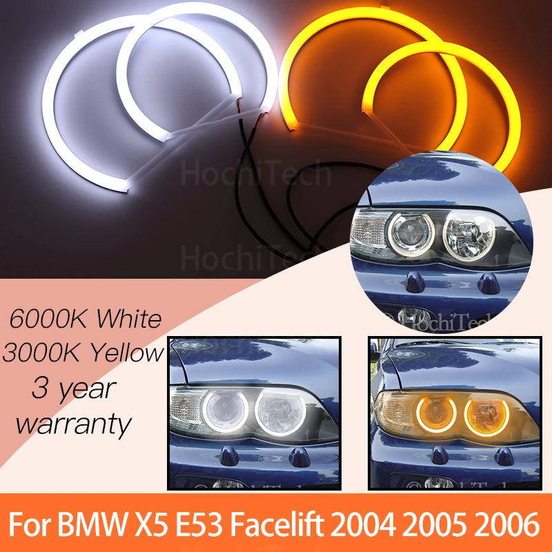 Anillos de Ojos de Ángel LED Switchback para BMW X5 E53 2004-2006 Restyling