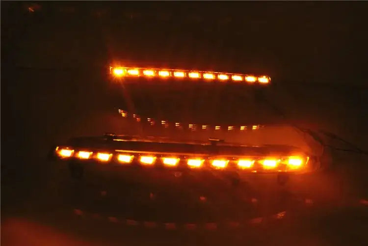 For Audi Q7 2006 2007 2008 2009 LED DRL Daytime Running Lights Daylight Fog light with yellow turn Signal