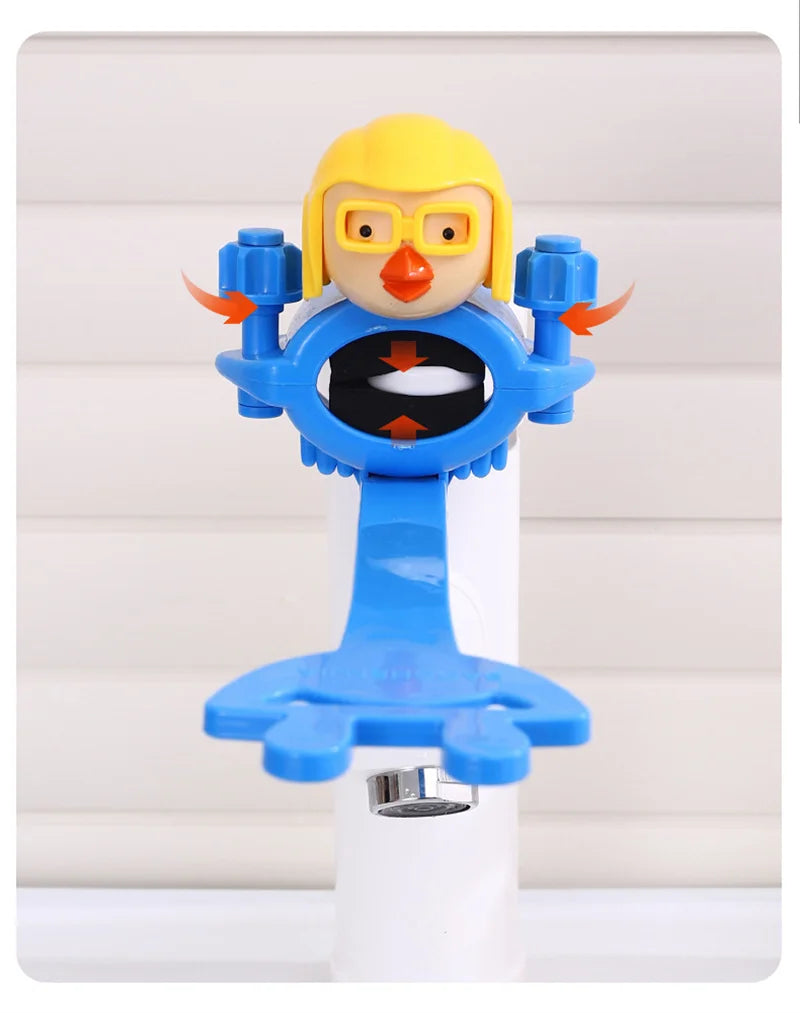 Élargisseur de robinet en dessin animé pour enfants - Accessoire de lavabo de salle de bain résistant aux éclaboussures
