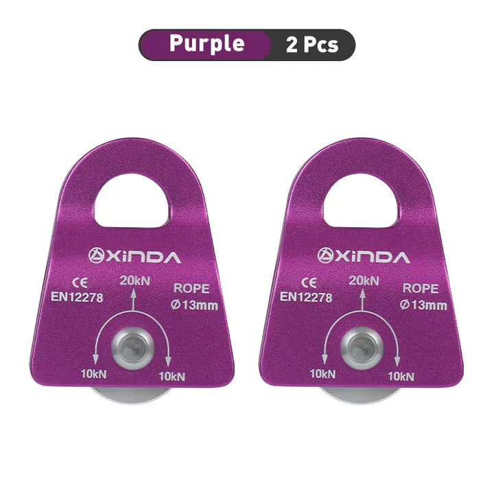 XD-8612 Pulley &ndash; Ultra Lightweight Rock Climbing Gear Purple 2pcs
