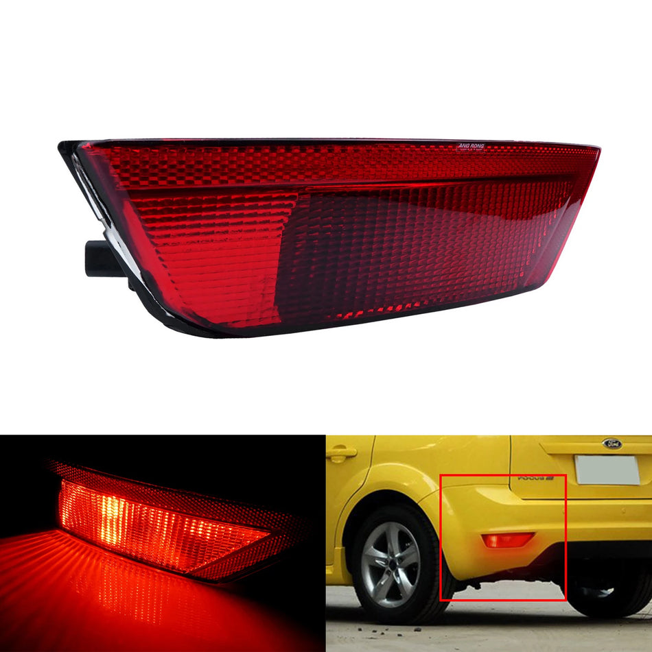 Galinis buferio atšvaito šviesa Ford Focus MK II 2008-2010 ir Kuga 2008-2012, kairėje pusėje, raudonas objektyvas, 12V