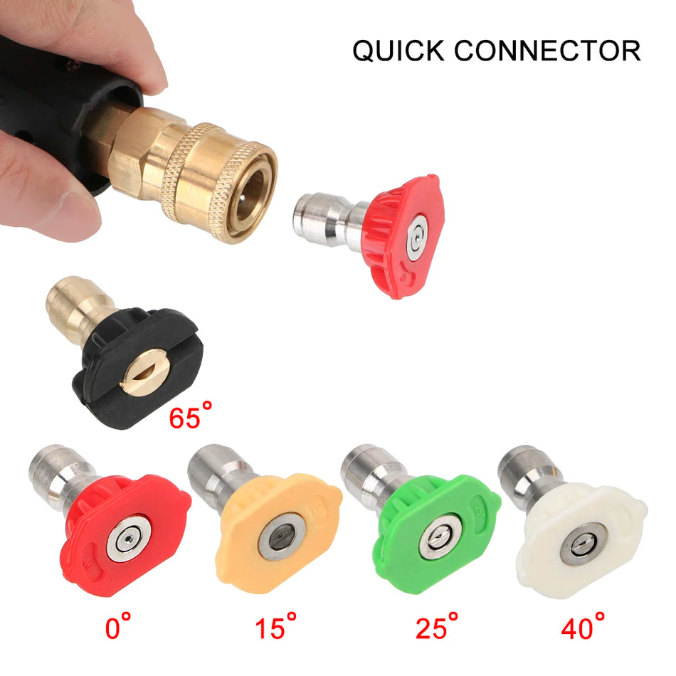Adaptador de 14mm M22 para enchufe de 1/4 de pulgada para boquillas de pistola de espuma de alta presión para automóviles