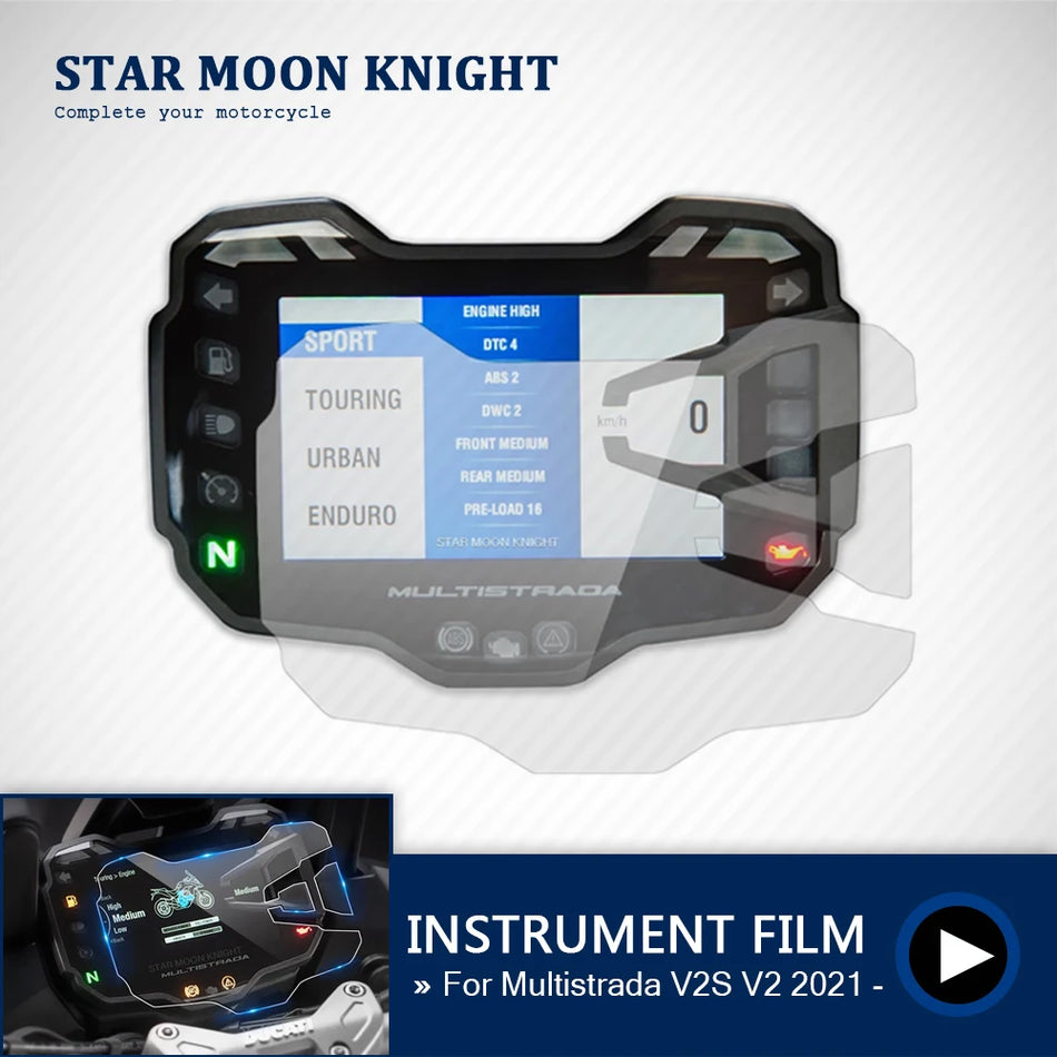 Ducati Multistrada V2S V2 Instrumentfilm för instrumentbrädesskydd, repavvisare