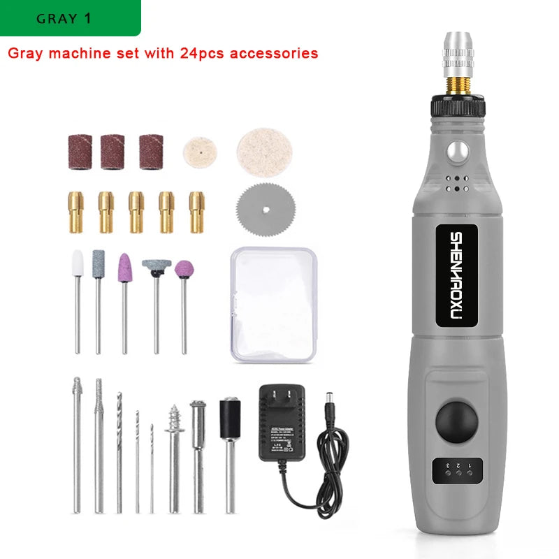 DONUMEH Mini Electric Drill &amp; Grinder Set with 3 Speed Options PSD-010-GRAY1 / us / CHINA
