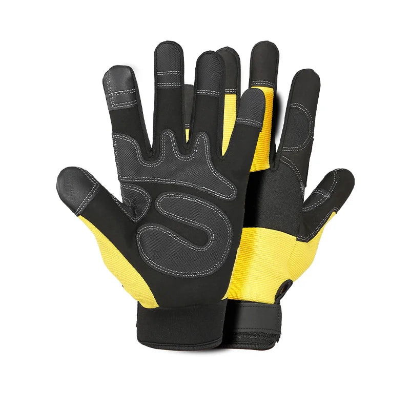 XDST06 XINDA Outdoor Climbing Gloves &ndash; Full Finger Grip Yellow and Black / XL
