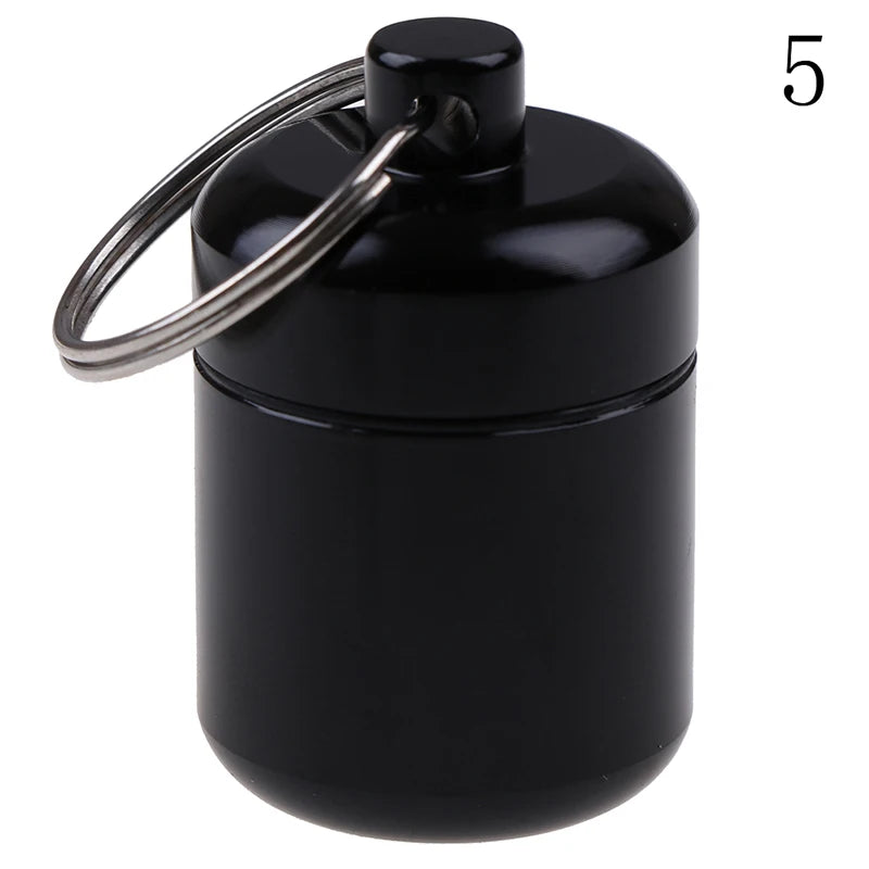 Compact Waterproof Aluminum Alloy Pill Box Keychain &ndash; Portable Medicine Storage Container for Travel and Health Care P5