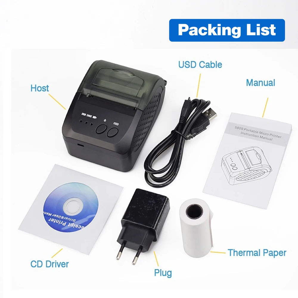 Portable Bluetooth Receipt Printer 58mm &ndash; Wireless Printing