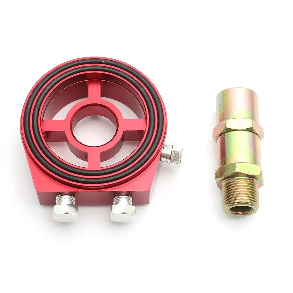 Universal Aluminum Oil Filter Sandwich Plate Thread Adapter, Oil Cooler Pressure Temp Gauge Adapter Kit by InterCyprus Trading Ltd