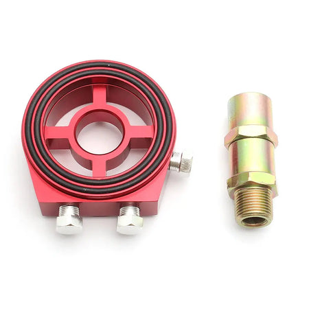 Universal Aluminum Oil Filter Sandwich Plate Thread Adapter, Oil Cooler Pressure Temp Gauge Adapter Kit by InterCyprus Trading Ltd