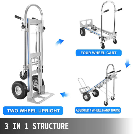 Aluminum Hand Truck Foldable Cart &ndash; 1000 Lb