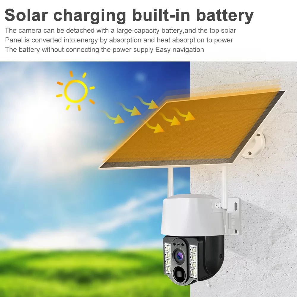 V380 PRO Security Camera  - Battery Powered  Solar Wifi Camera (When There Is No Electricity Or You Prefer Not To Wire The Camera)