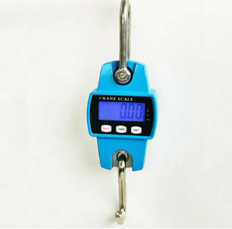 S033 Mini Crane Scale &ndash; Portable LCD Display 300kg Capacity blue