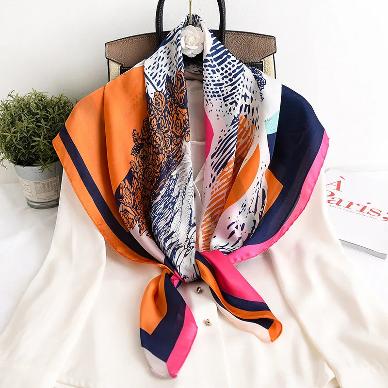 90x90cm Women Scarf &ndash; Luxurious Silk Feeling Elegance