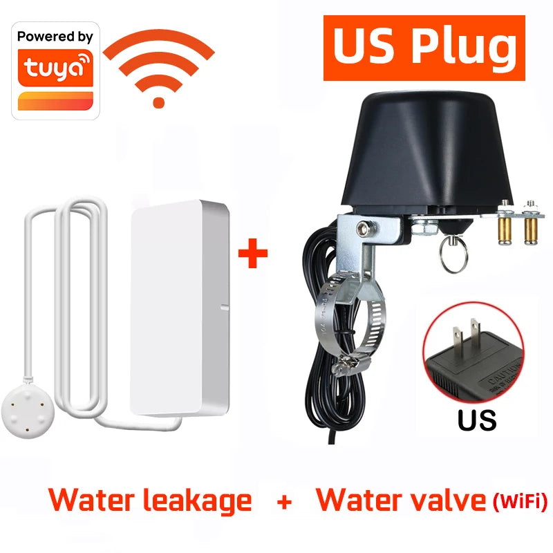 Tuya Smart Water Leak Sensor &ndash; WiFi and Zigbee Flood Alert WiFi add US Valve