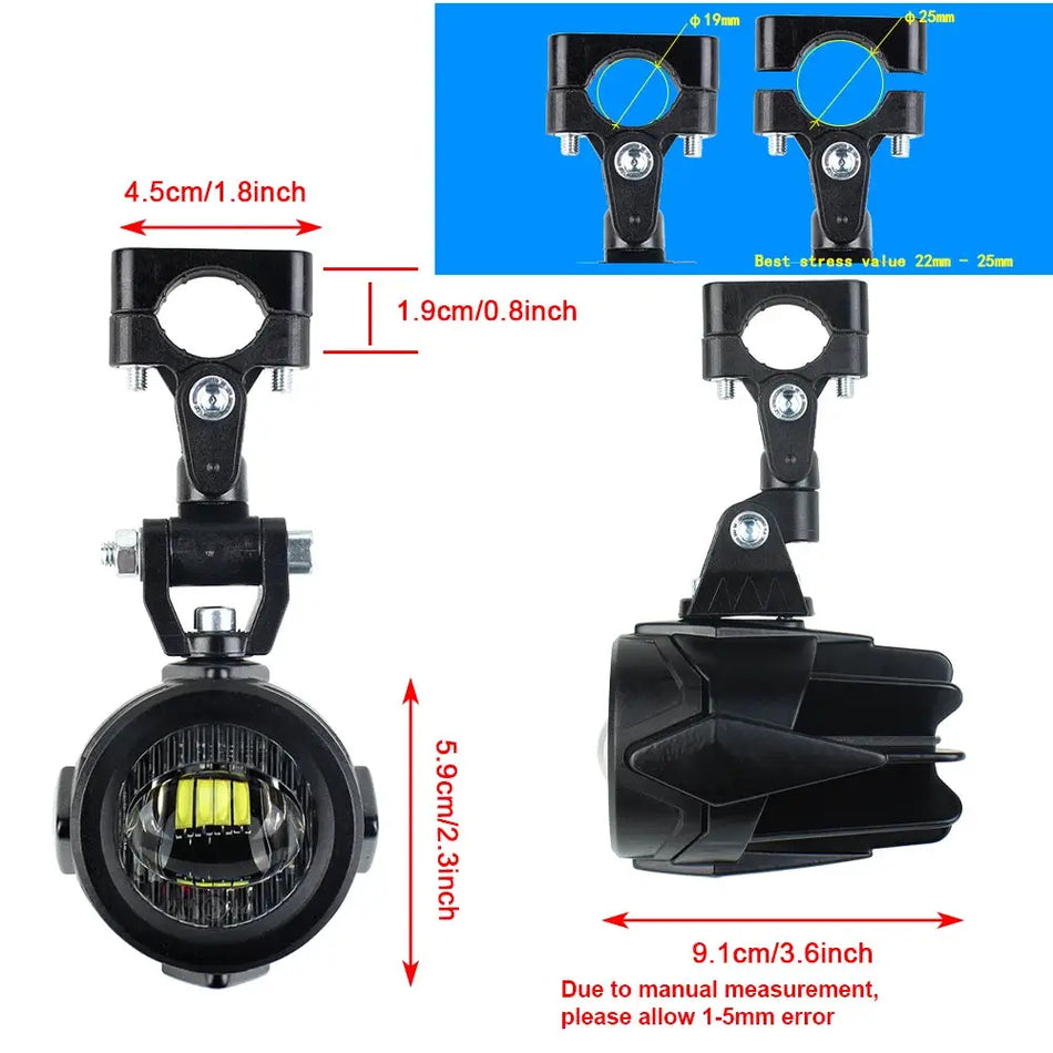 Motorcycle fog light with Colored Protective Cover Auxiliary Lights for BMW R1200GS F800GS F700GS F650 K1600 by InterCyprus Trading Ltd