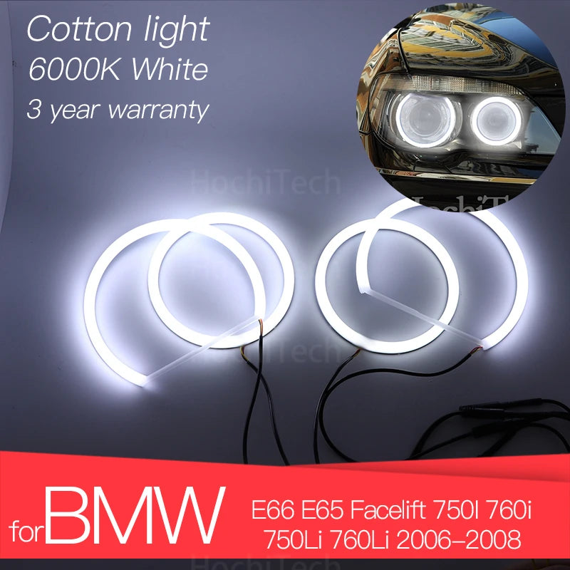 Kit de Ojos de Ángel LED 6000K Anillos Blancos para BMW E65 E66 750i 760i