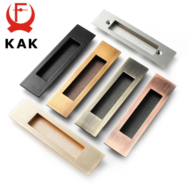 KAK Zinc Alloy Hidden Door Handles 2 Pack Recessed Pull