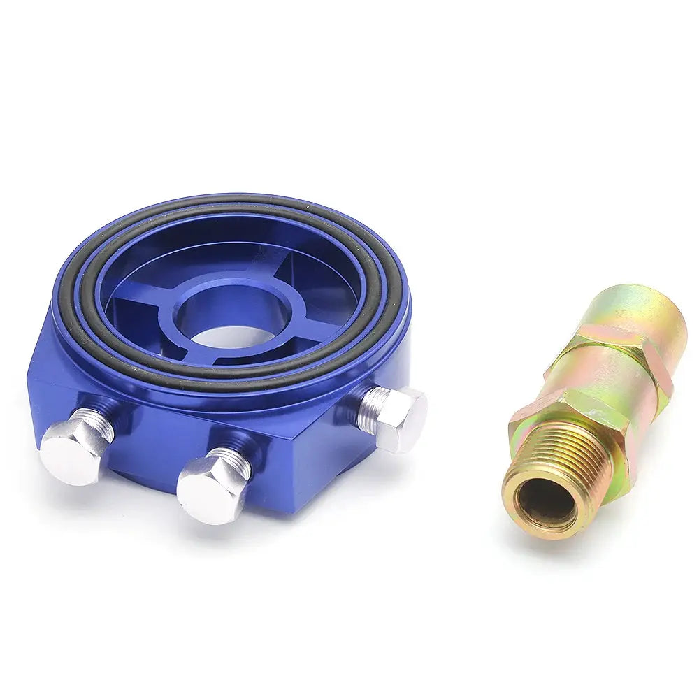 Universal Aluminum Oil Filter Sandwich Plate Thread Adapter, Oil Cooler Pressure Temp Gauge Adapter Kit by InterCyprus Trading Ltd