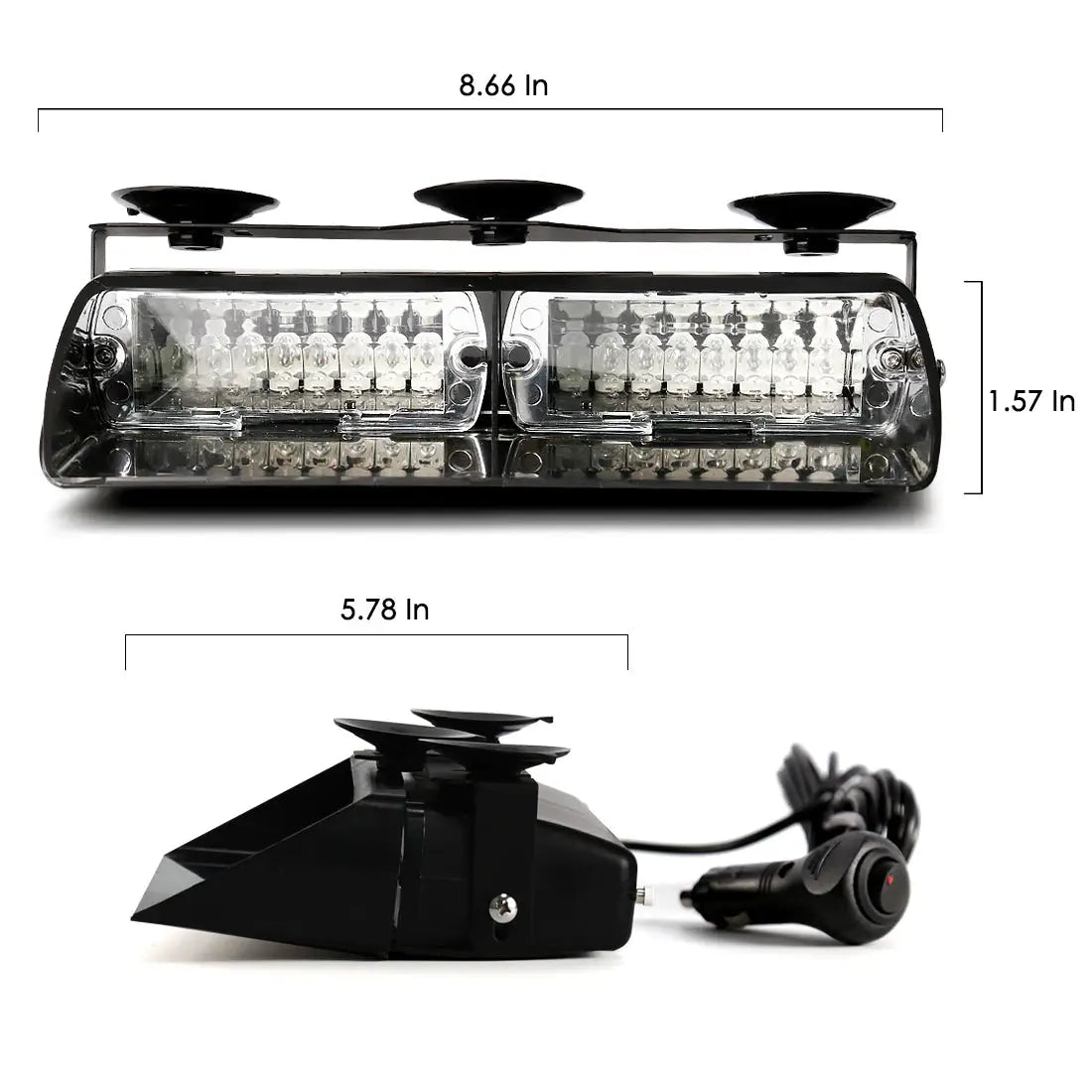 16 LED Strobe Signal Emergency Windshield Warning Beacon Lights Red Blue Yellow Amber White Green Auto Car Accessories by InterCyprus Trading Ltd
