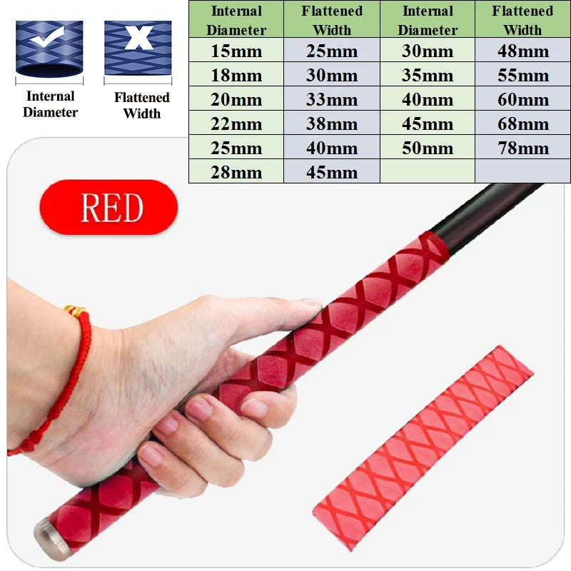 1M Non-Slip Heat Shrink Tubing 15-50mm &ndash; Five Color Options Red / 18mmX1M