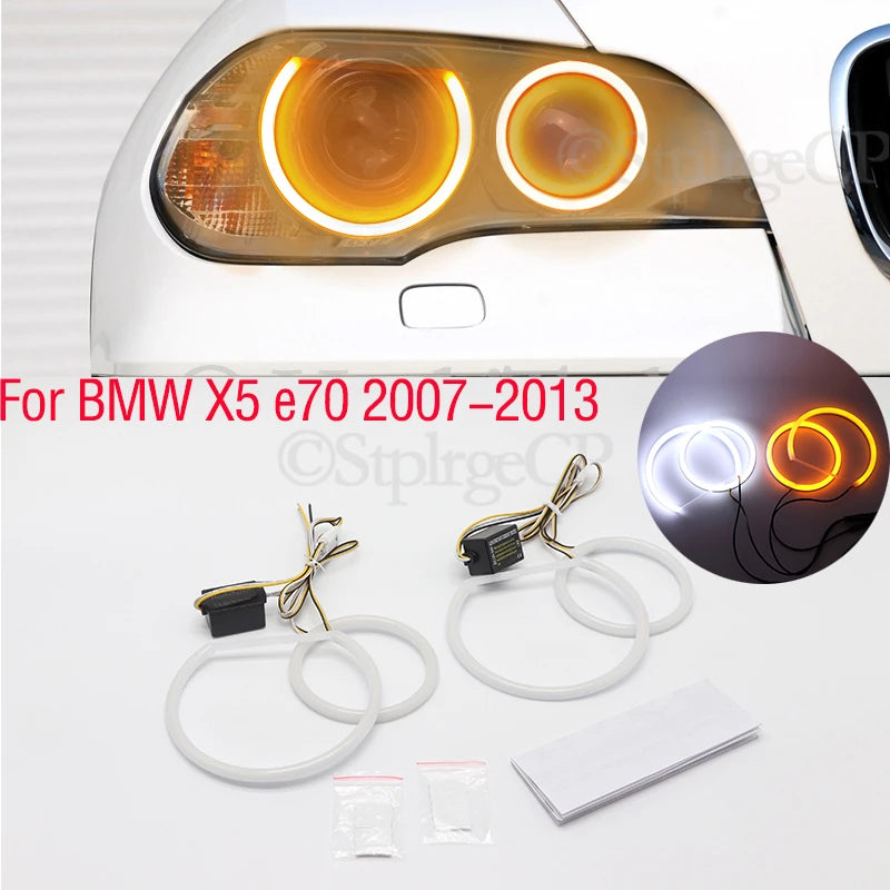 LED Angel Eye Kit Switchback Wit Amber voor BMW X5 E70