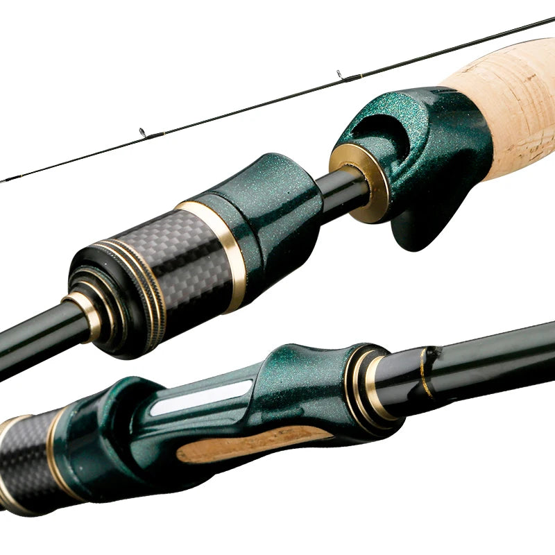 CEMREO Carbon Spinning Casting Fishing Rod - Portable Travel Rods 1.8m/2.1m/2.4m