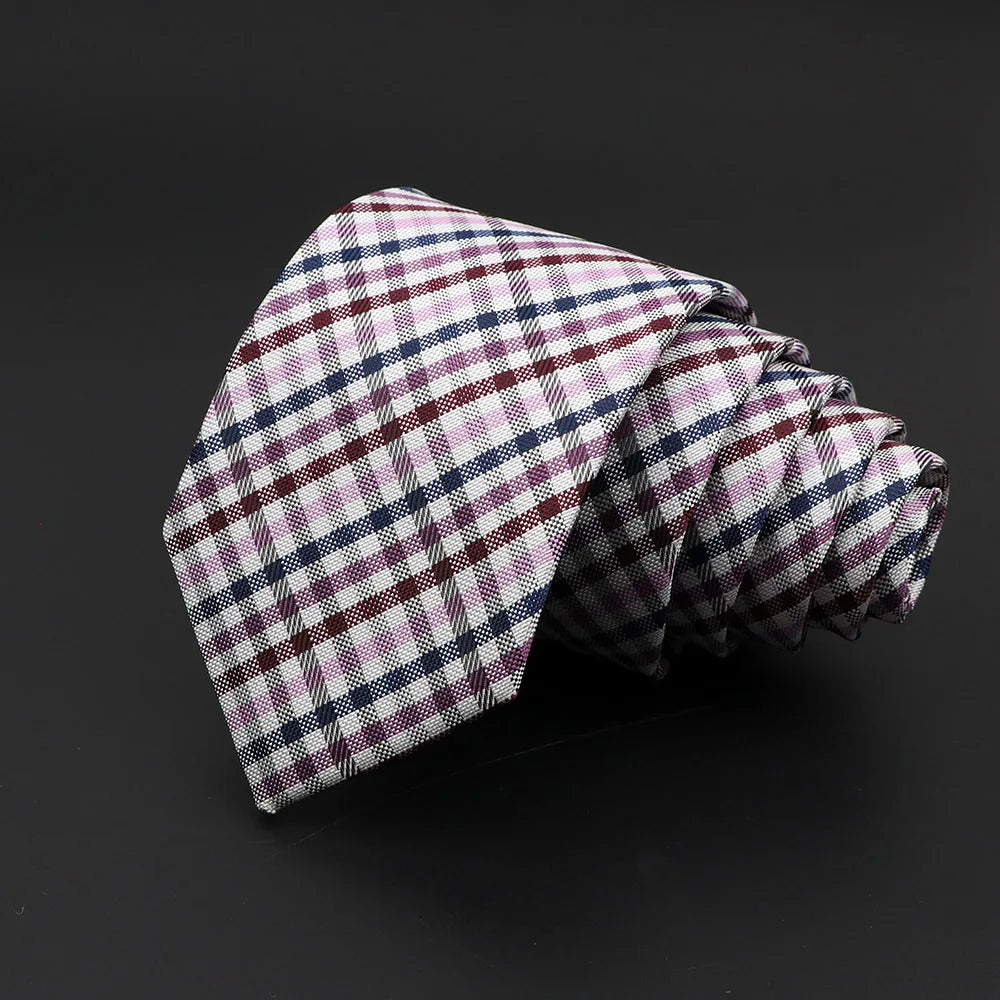 Skinny Plaid Tie in Red and Blue for Men 20