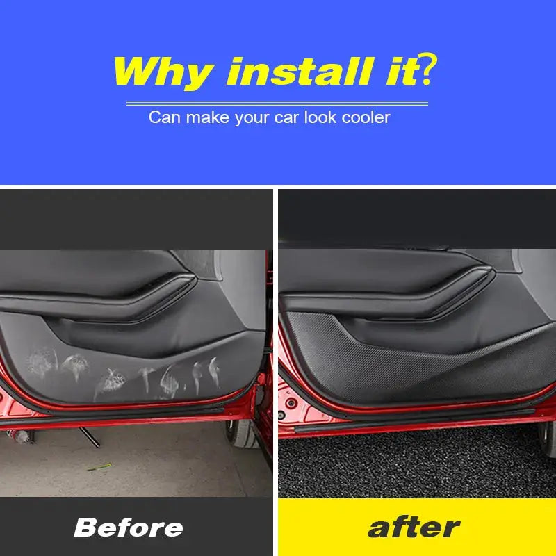 Vtear For Mazda 3 Bp 2020 2021 Car Door Anti Kick Pad Protection Stickers Carbon Fiber Inner Door Side Edge Film Car Accessories by InterCyprus Trading Ltd