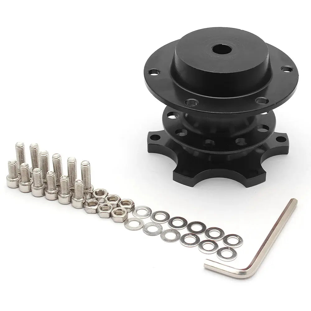 Universal Racing Aluminum Steering Wheel Quick Release Hub Kit Wheel Hub Adapter For 6 hole Steering Wheel Hub by InterCyprus Trading Ltd