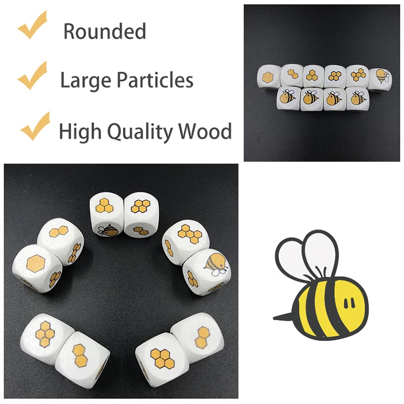 10Pcs Wooden Dice Blocks - Montessori Math Toy For Kids