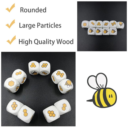 10Pcs Wooden Dice Blocks - Montessori Math Toy For Kids