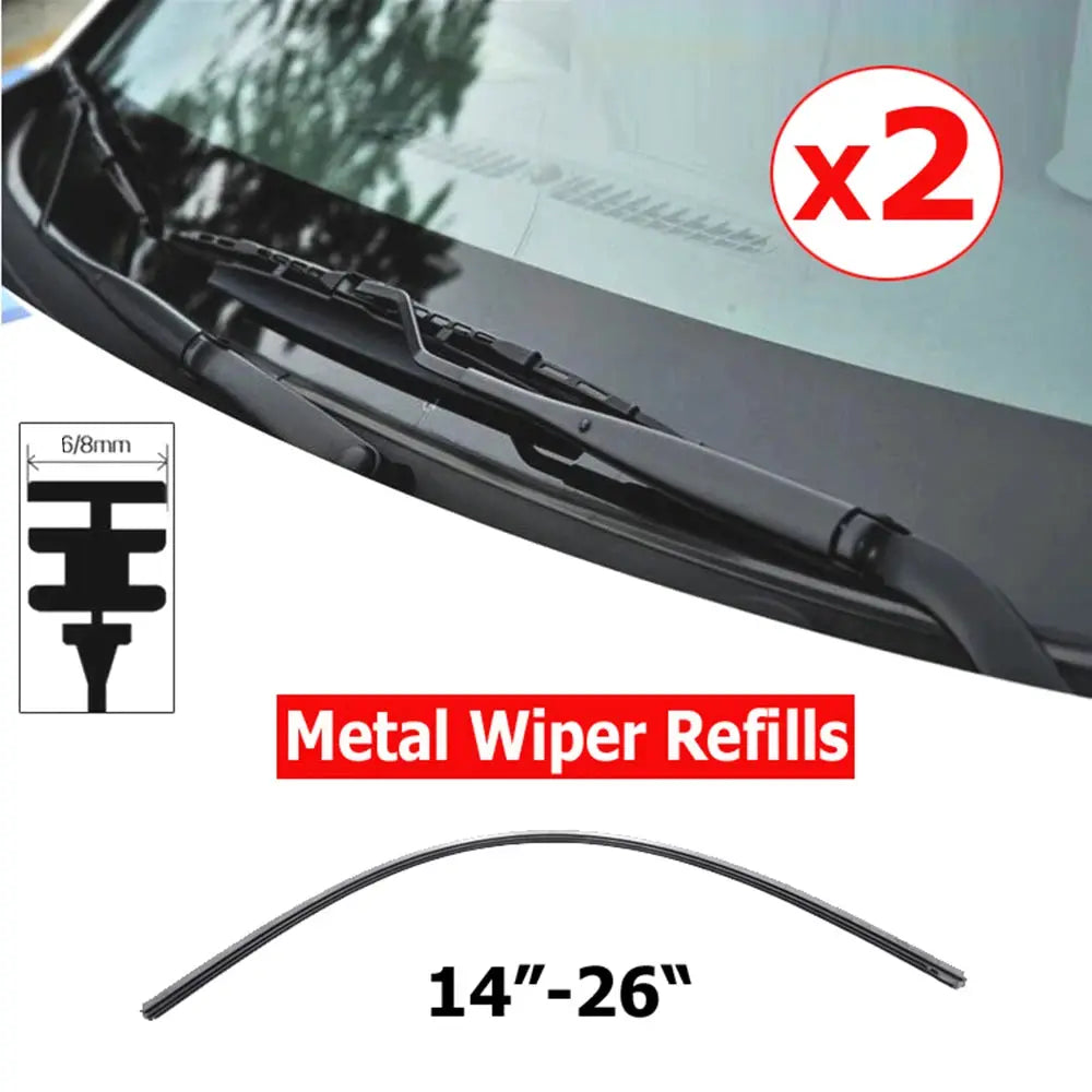 2pcs/lot Car Rubber Vehicle Insert Strips Wiper Blade Blades (Refill) 6mm/8mm 14'16'22'24'26' Car Accessories Soft Refills by InterCyprus Trading Ltd