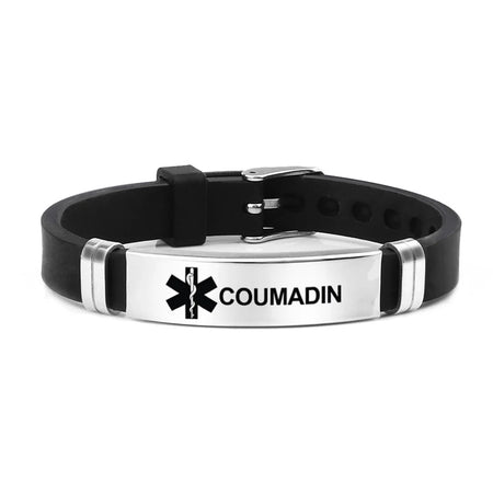 Medical Alert ID Bracelet &ndash; Laser Engraved for Diabetes Emergency COUMADIN