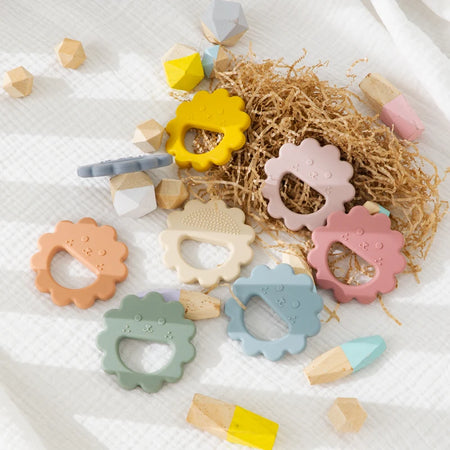 Muslin Life Flower-Shaped Silicone Baby Teether and Thumb Sucking Stopper