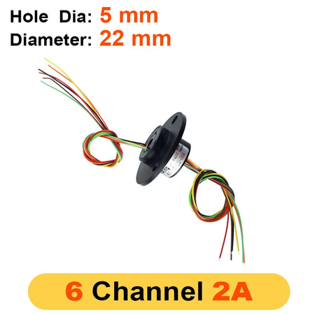 2A Hollow Shaft Slip Ring Rotation Connector - Multi Channel 6 Channel