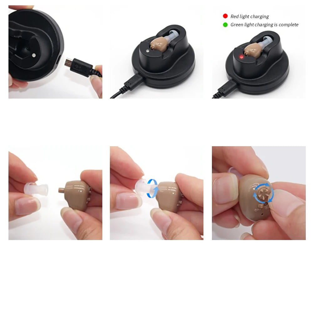 MUOXI Mini Rechargeable ITE Hearing Aid &ndash; Invisible