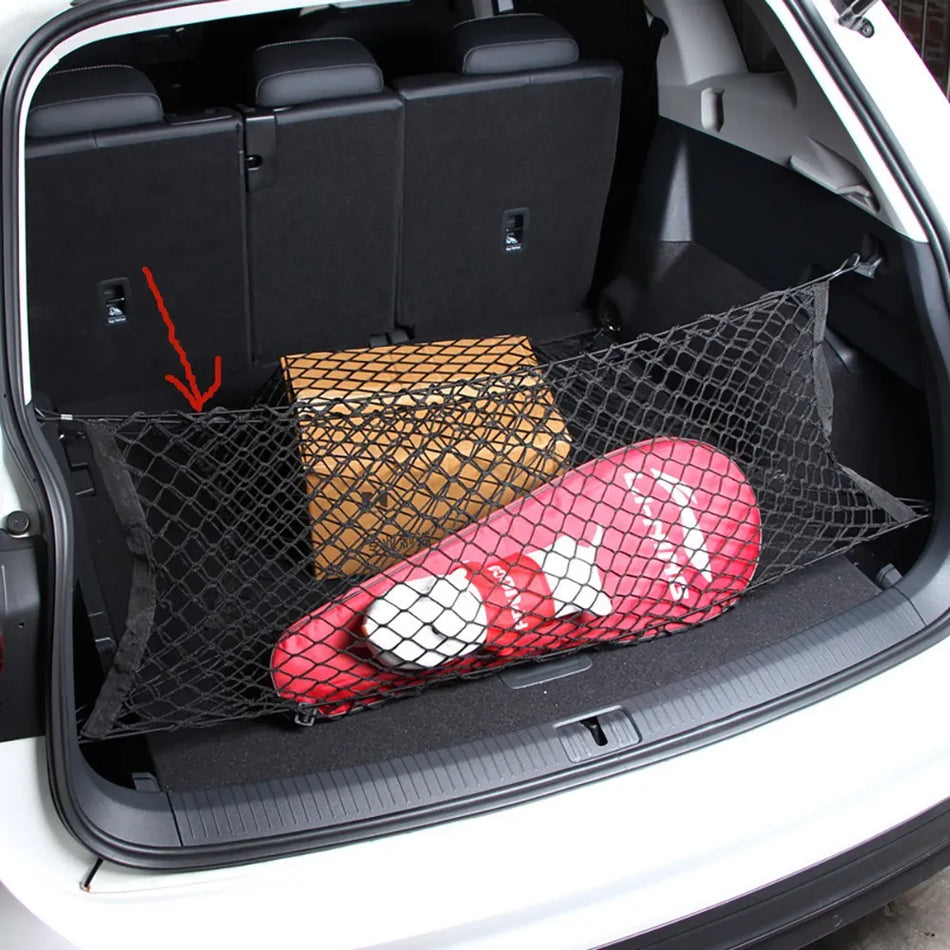 Automobilio bagažinės tinklas 90x40cm Elastingas nailonas bagažo organizatorius su guminėmis juostomis