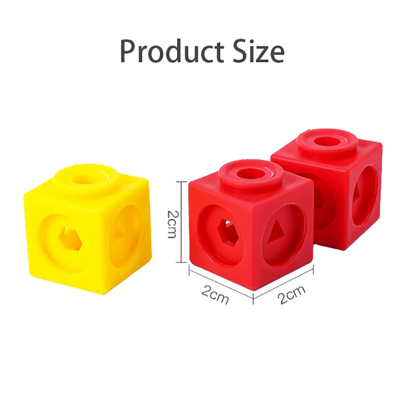 BOS10145 Montessori Rainbow Link Cubes &ndash; Educational Toys