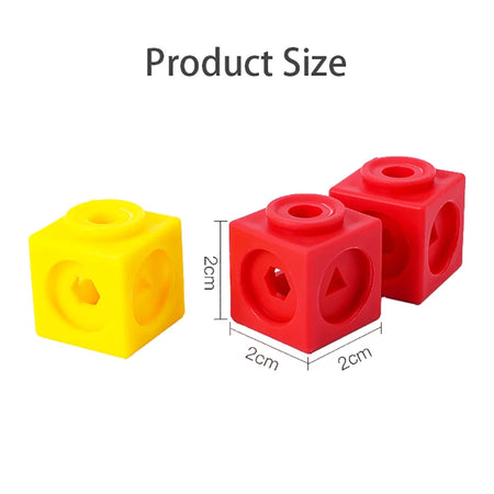 BOS10145 Montessori Rainbow Link Cubes &ndash; Educational Toys