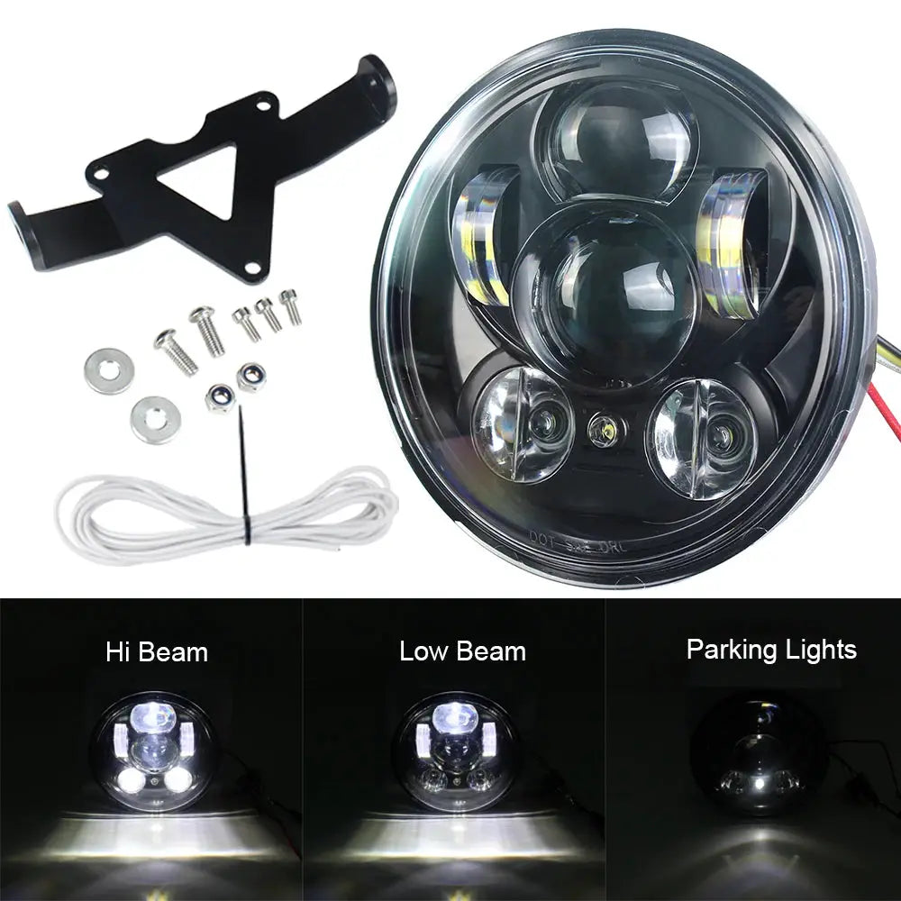 5.75 inch LED Headlight for Yamaha Bolt Raider Stryker SCR950 Warrior Hi/Low Beam Parking Light by InterCyprus Trading Ltd