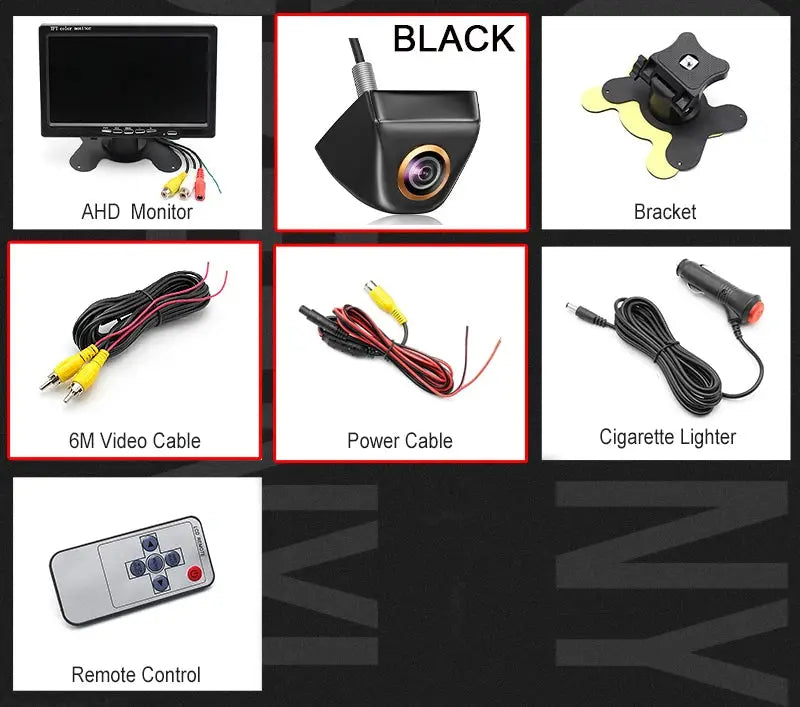 AHD 1080P 7 Inch IPS Screen Car Video Monitor Camera CCTV Surveillance Parking System With Cigarette Lighter Power Supply by InterCyprus Trading Ltd