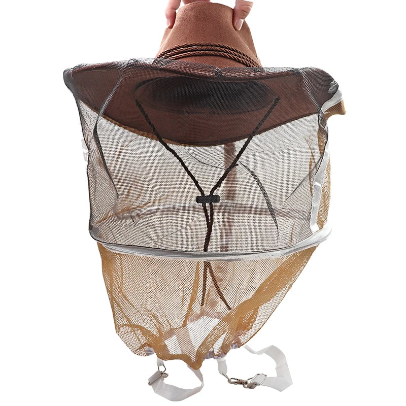 Beekeeping Cowboy Hat Protector Cap &ndash; Anti Bee Insect Net Brown / Bee hat