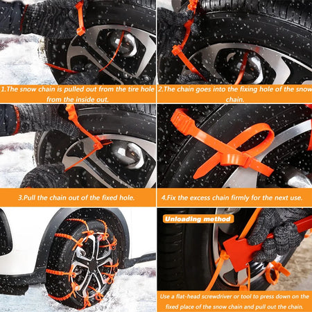 STC01 Snow Tire Chains &ndash; Anti Skid Nylon For Cars Trucks