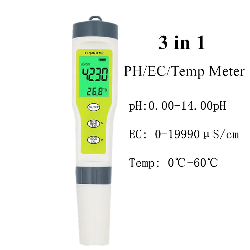 PH Meter Waterproof 4in1 Digital Water Tester &ndash; Backlit A